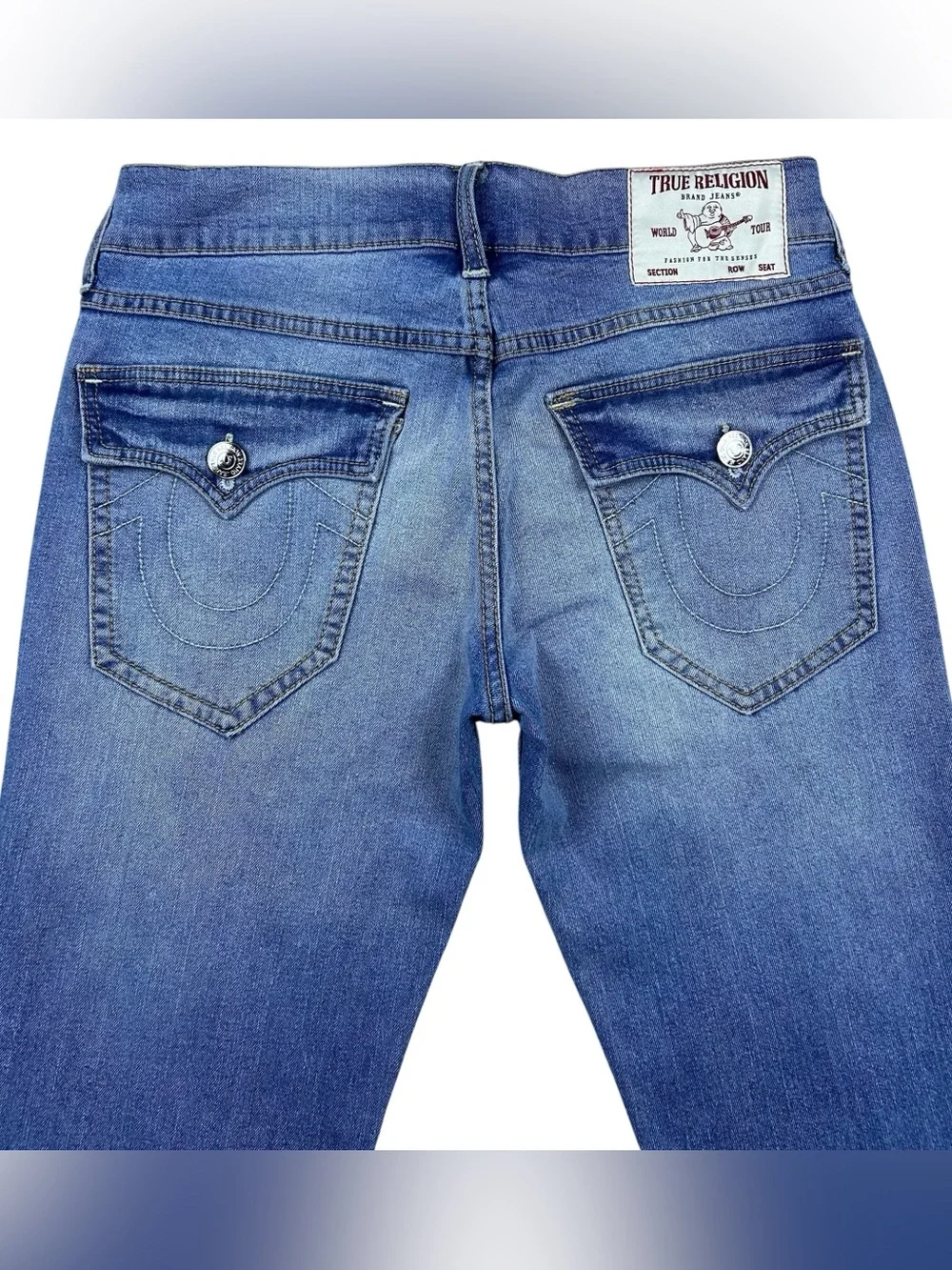 True Religion Mens Ricky Relaxed Straight Flap Pocket Super T Jeans 29x32 Y2K